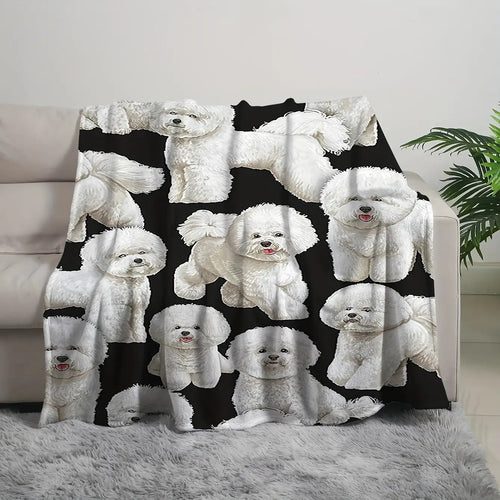 Gifts for Dog Lovers Blanket - Life is better with a Bichon Frise - From Pet Parents, Birthday, Christmas, Holiday, Everyday Encouragement, Inspirational