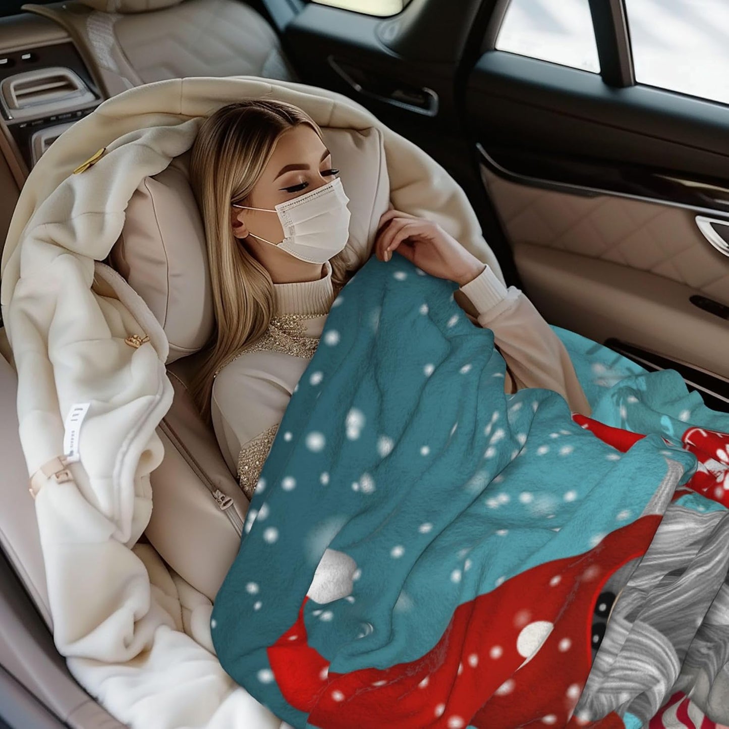 Blanket for Son Gifts, “Gnome and Christmas Tree with Love and Reindeer”, From Mom Dad, Birthday, Christmas, Holiday, Inspirational