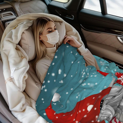 Blanket for Son Gifts, “Gnome and Christmas Tree with Love and Reindeer”, From Mom Dad, Birthday, Christmas, Holiday, Inspirational