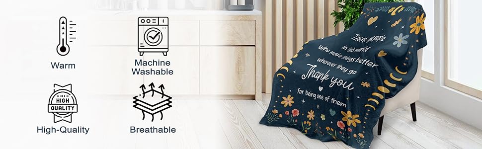 Blanket for Son Gifts, “There are people in this world who make things better... Thank you for being one of them”, From Mom Dad, Birthday Christmas Graduation, Inspirational Motivational