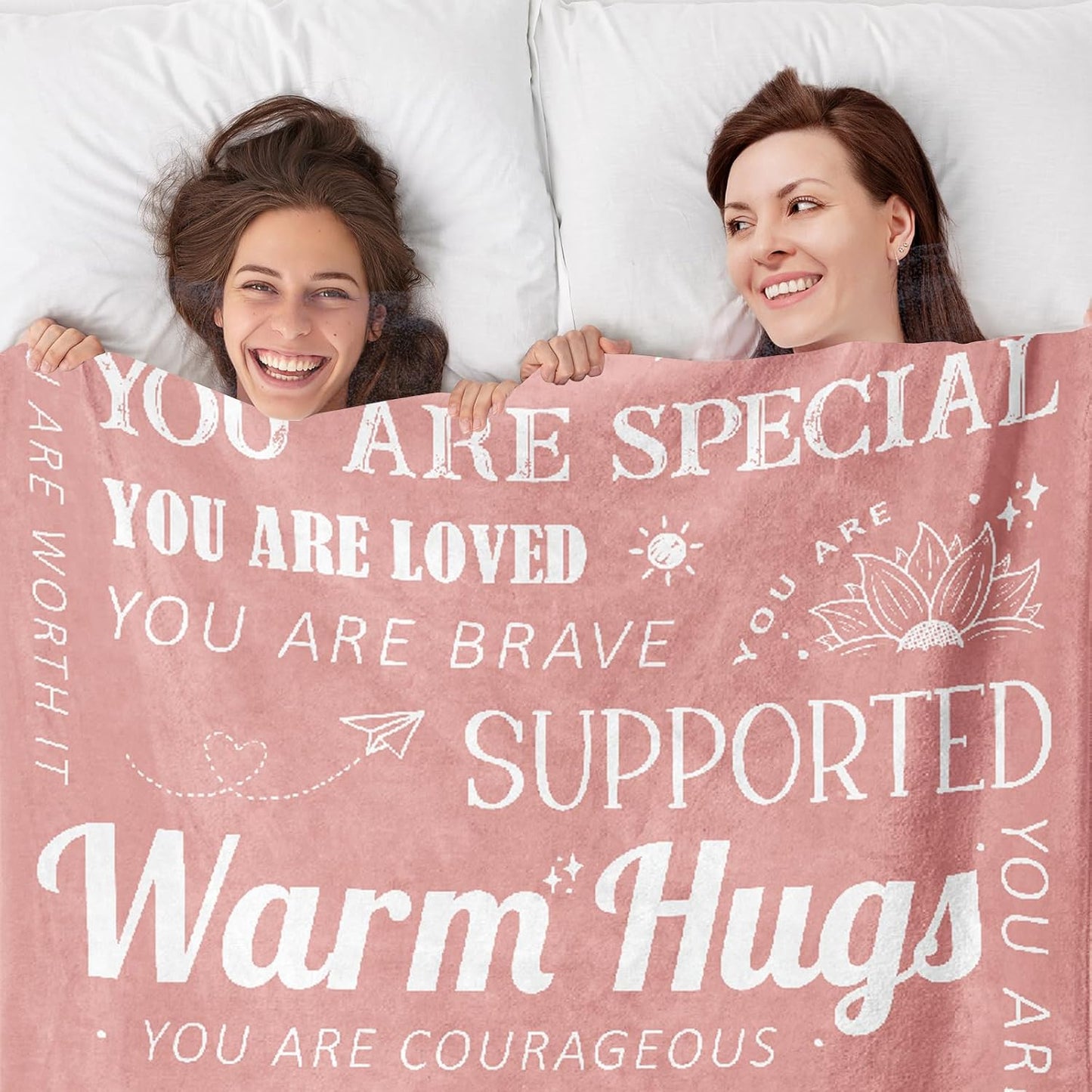 Blanket for Daughter Gifts, “Warm Hugs”, From Mom Dad, Birthday Christmas Graduation Holiday, Inspirational Motivational
