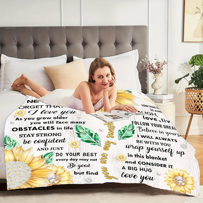 Gifts for Granddaughter Blanket, "To my Granddaughter Never Forget That I Love You", From Grandparents, Birthday, Christmas, Everyday Encouragement, Inspirational Motivational
