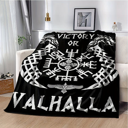 Blanket for Son Gifts, “Victory or Valhalla”, From Mom Dad, Birthday, Graduation, Christmas, Holiday, Motivational Inspirational