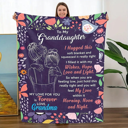 Gifts for Granddaughter Blanket - My Love for You is Forever Love, Grandma - From Grandma, Birthday, Christmas, Everyday Encouragement, Inspirational Love