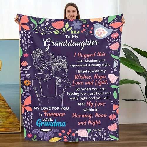 Gifts for Granddaughter Blanket - My Love for You is Forever Love, Grandma - From Grandma, Birthday, Christmas, Everyday Encouragement, Inspirational Love