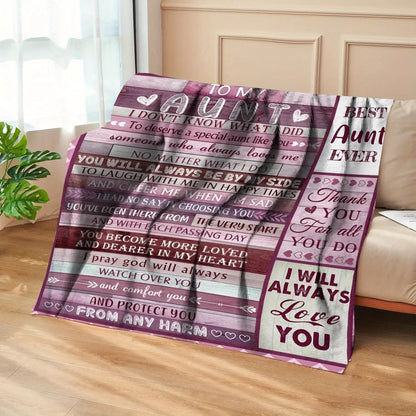 Gifts for Aunt Blanket - Best Aunt Ever, I Will Always Love You - From Niece Nephew, Birthday Christmas Everyday Encouragement, Inspirational