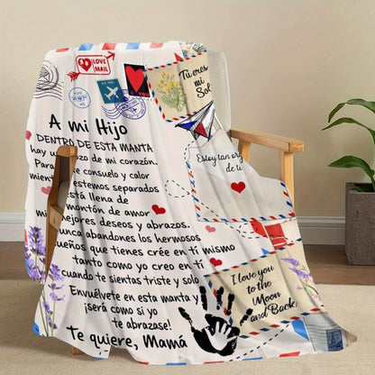 Gifts for Son Blanket, “Te quiero, Mamá”, From Mom, Birthday, Graduation, Christmas, Inspirational Motivational