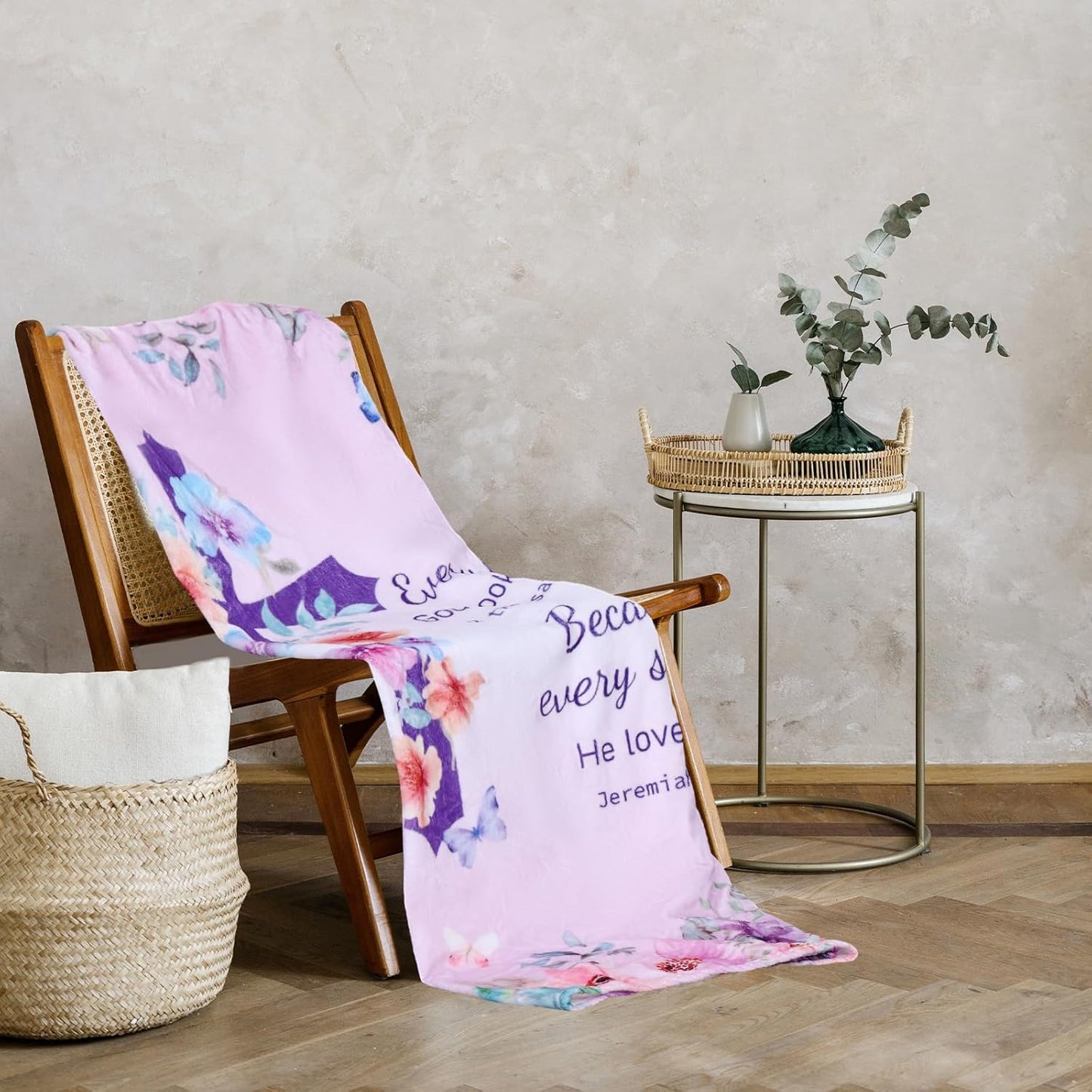 Blanket for Son Gifts, “Every Day God thinks of you, Every hour God looks after you, Every Minute God cares for you, Because every second He loves you”, From Mom Dad, Birthday, Christmas, Graduation, Everyday Encouragement, Inspirational