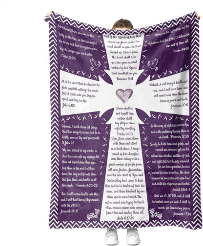 Blanket for Son Gifts, “There Shall Not Be Any Sickness Among You”, From Parents, Birthday, Graduation, Christmas, Inspirational