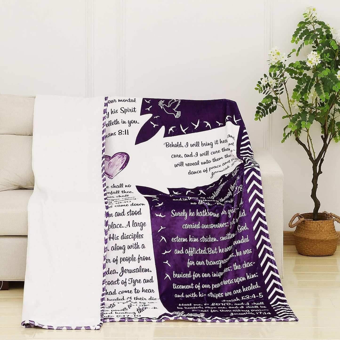 Blanket for Son Gifts, “There Shall Not Be Any Sickness Among You”, From Parents, Birthday, Graduation, Christmas, Inspirational