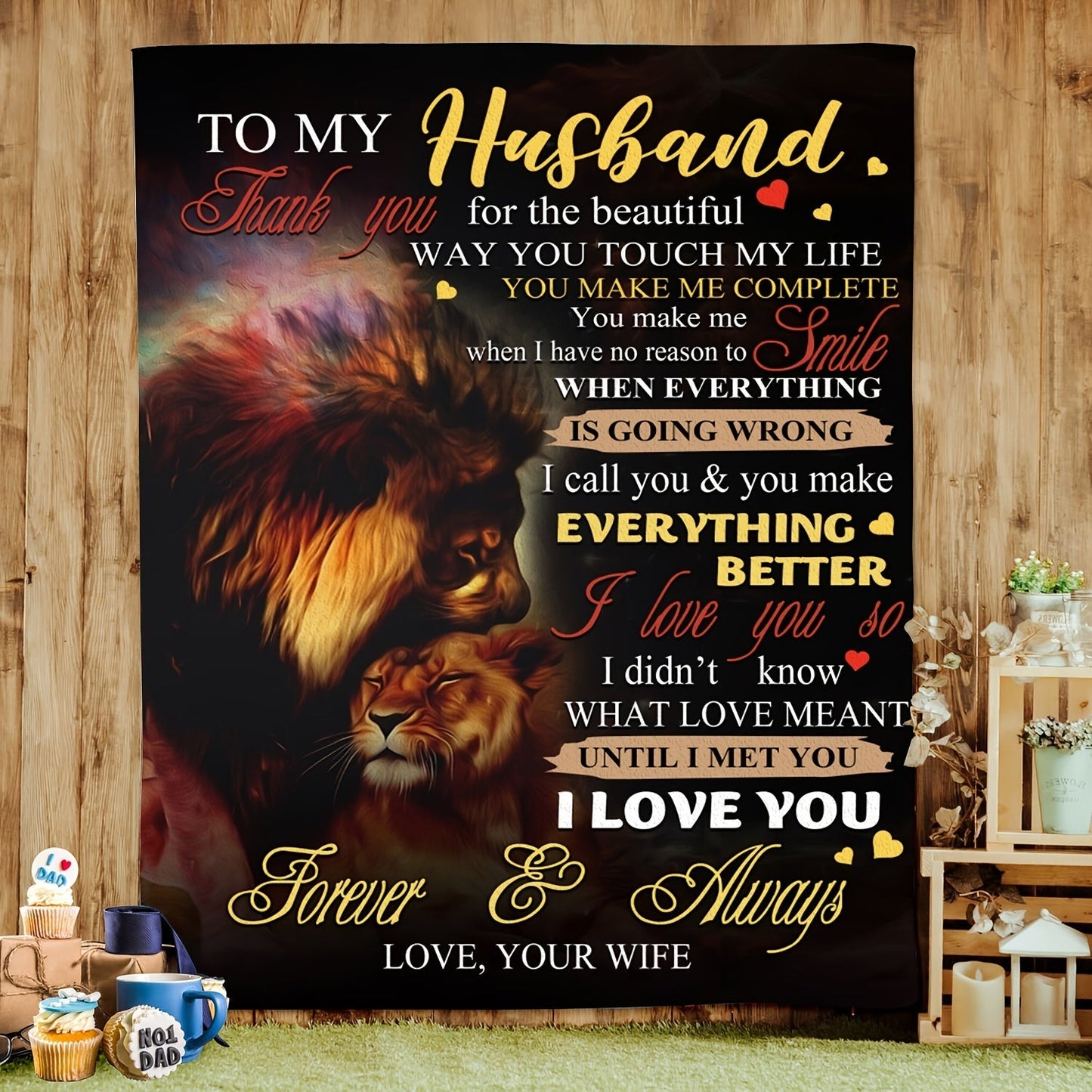 Blanket for Husband Gifts - Thank you for the beautiful way you touch my life, I love you so - From Wife, Birthday, Anniversary, Everyday Encouragement, Inspirational