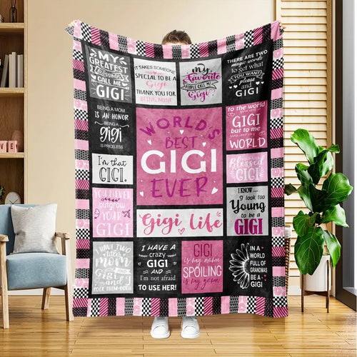 Gifts for Gigi Blanket - World’s Best Gigi Ever - From Grandchildren, Birthday, Christmas, Holiday, Everyday Encouragement, Inspirational