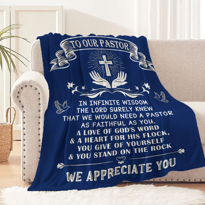 Blanket for Pastor Gifts - To Our Pastor, We Appreciate You - From Congregation, Birthday, Christmas, Everyday Encouragement, Inspirational