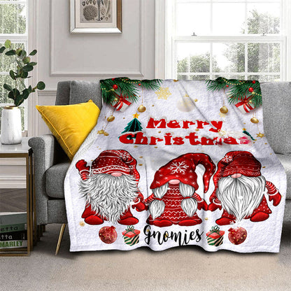 Blanket for Son Gifts, “Merry Christmas Gnomies”, From Parents Mom Dad, Christmas Birthday Holiday, Inspirational