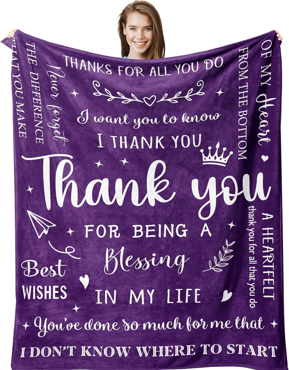 Blanket for Son Gifts, "Thank you for being a blessing in my life", From Mom Dad, Birthday Christmas Graduation, Inspirational