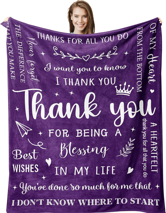 Blanket for Son Gifts, "Thank you for being a blessing in my life", From Mom Dad, Birthday Christmas Graduation, Inspirational