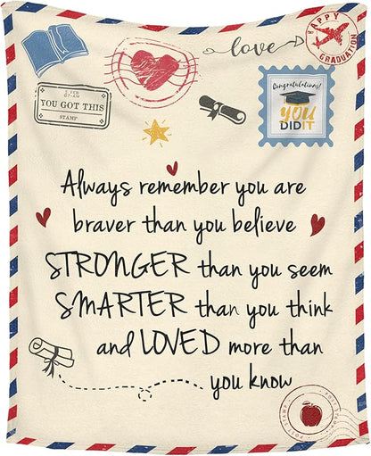 Blanket for Son Gifts, “There are people in this world who make things better... Thank you for being one of them”, From Mom Dad, Birthday Christmas Graduation, Inspirational Motivational