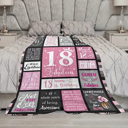 Gifts for Daughter Blanket - 18 & Fabulous - From Parents, Birthday, Graduation, Everyday Encouragement, Inspirational, Motivational