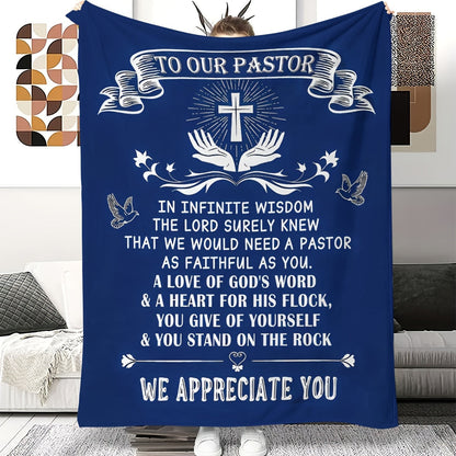 Blanket for Pastor Gifts - To Our Pastor, We Appreciate You - From Congregation, Birthday, Christmas, Everyday Encouragement, Inspirational