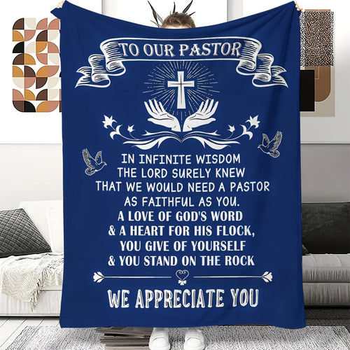 Blanket for Pastor Gifts - To Our Pastor, We Appreciate You - From Congregation, Birthday, Christmas, Everyday Encouragement, Inspirational