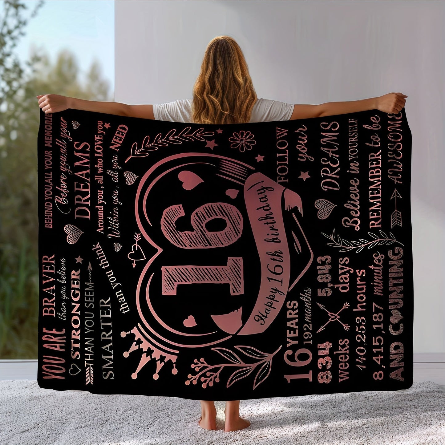 Gifts for Daughter Blanket - Happy 16th Birthday - From Parents, Birthday, Graduation, Inspirational Motivational
