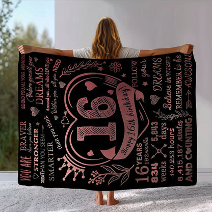 Gifts for Daughter Blanket - Happy 16th Birthday - From Parents, Birthday, Graduation, Inspirational Motivational