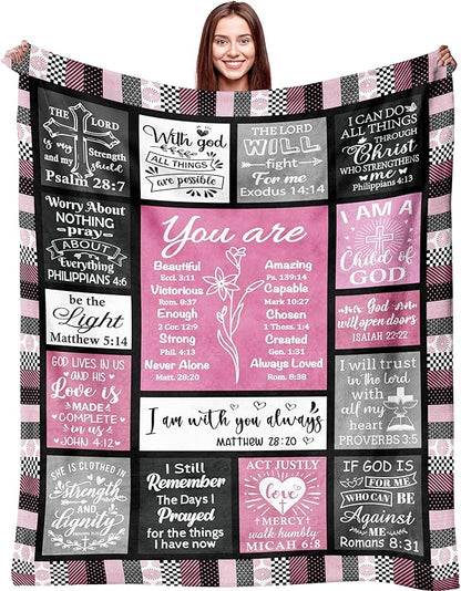 Blanket for Son Gifts, “I Am a Child of God”, From Mom Dad, Birthday, Christmas, Graduation, Inspirational Motivational