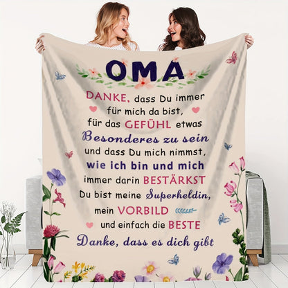 Blanket for Oma Gifts, “Danke, dass Du immer für mich da bist”, From Grandchild, Birthday, Christmas, Everyday Encouragement, Inspirational