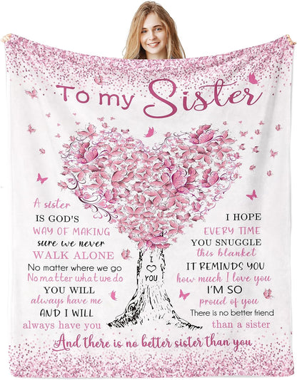 Blanket for Sister Gifts, “And there is no better sister than you”, From Sister, Birthday Christmas Holiday Everyday Encouragement, Inspirational