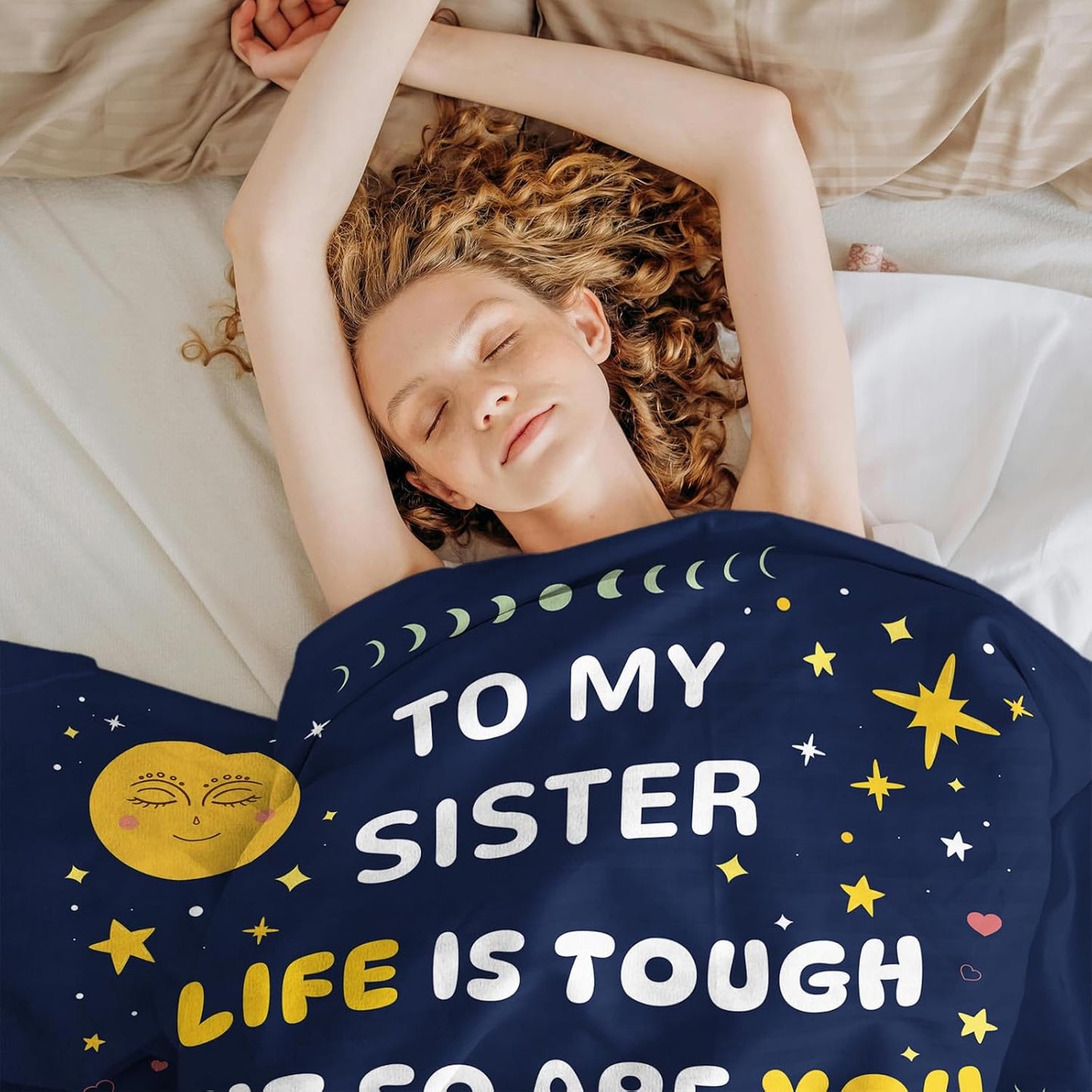 Blanket for Sister Gifts, “Life Is Tough But So Are You”, From Sister, Birthday Christmas Graduation Everyday Encouragement, Inspirational