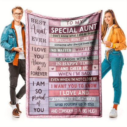 Gifts for Aunt Blanket - Best Aunt Ever I Love You Always & Forever I Am So Proud of You - From Nephew Niece, Birthday Christmas Holiday, Inspirational Motivational