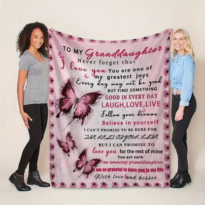 Gifts for Granddaughter Blanket - To My Granddaughter Never forget that I love you - From Grandparents, Birthday, Christmas, Everyday Encouragement, Inspirational