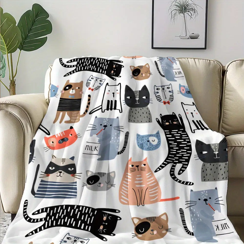 Gifts for Cat Lovers Blanket, "Cats Are My Favorite People", From Parents, Birthday, Christmas, Everyday Encouragement, Inspirational