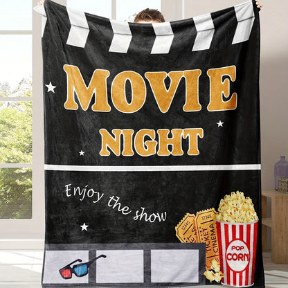 Movie Night Blanket for Son Gifts - Enjoy the Show - From Parents, Birthday, Christmas, Holiday, Inspirational Entertainment