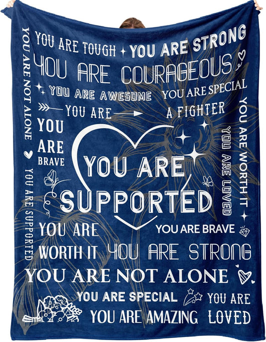 Blanket for Son Gifts, “You Are Supported”, From Mom Dad, Birthday, Christmas, Graduation, Everyday Encouragement, Inspirational