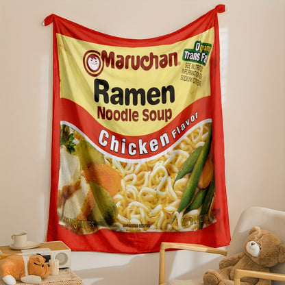 Gifts for Food Lovers Blanket - Maruchan Ramen Noodle Soup Chicken Flavor - From Parents, Birthday, Holiday, Everyday Encouragement, Fun Theme