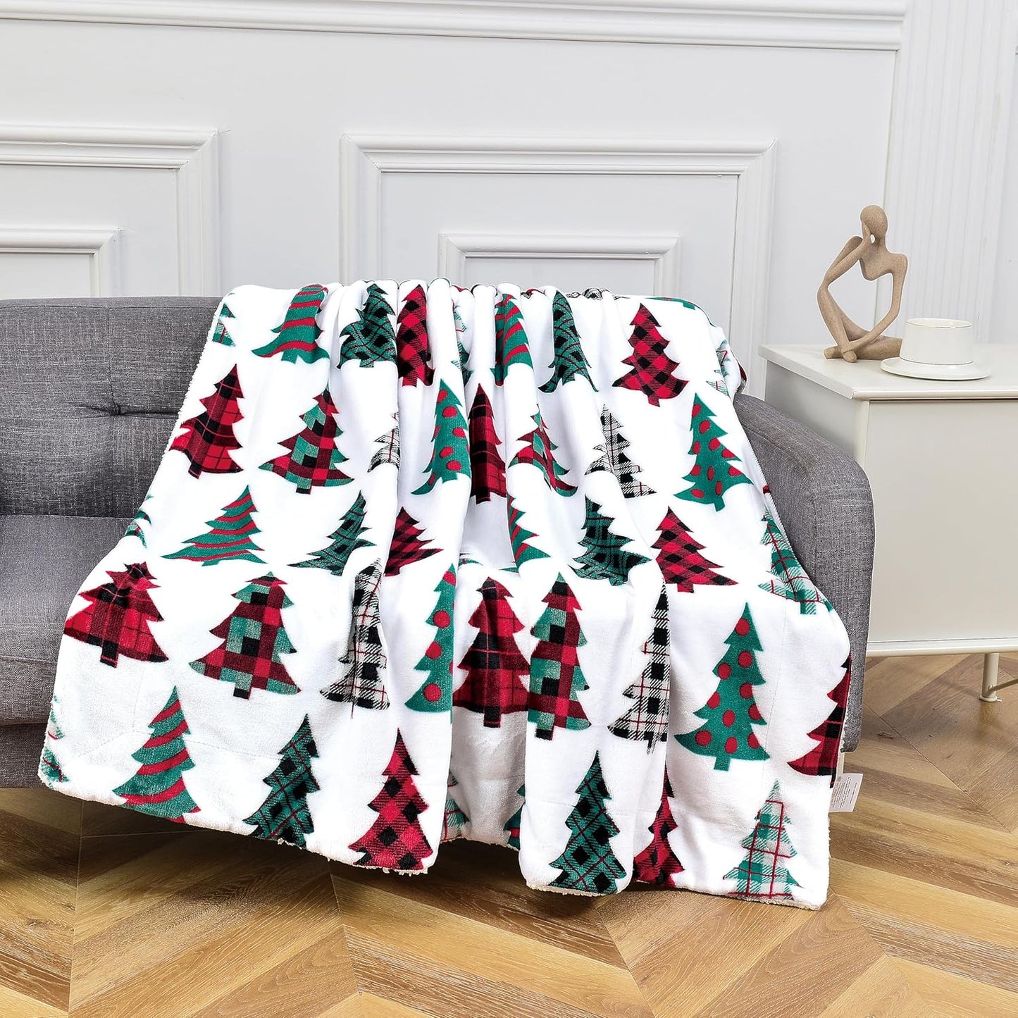 Blanket for Son Gifts, “Merry Christmas Trees”, From Parents, Christmas Birthday Holiday, Inspirational
