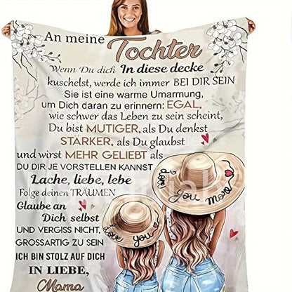 Blanket for Daughter Gifts - An meine Tochter... In Liebe, Mama - From Mom, Birthday, Christmas, Everyday Encouragement, Inspirational Motivational
