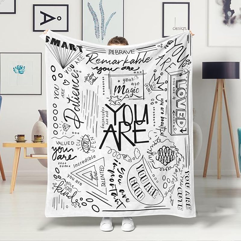 Gifts for Son Blanket, “You Are Remarkable, You Are Brave, You Are Magic”, From Mom Dad, Birthday, Christmas, Graduation, Inspirational