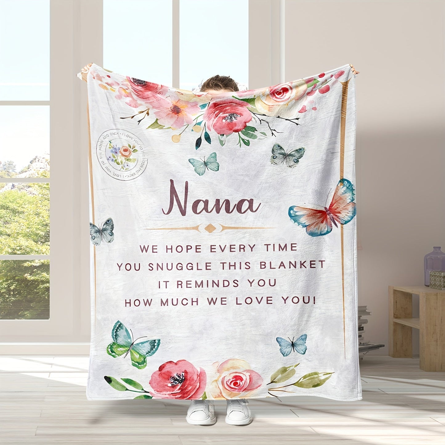 Blanket for Nana Gifts - We Hope Every Time You Snuggle This Blanket It Reminds You How Much We Love You - From Family, Birthday, Christmas, Everyday Encouragement, Inspirational