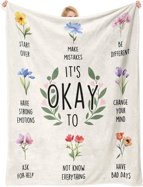 Blanket for Son Gifts, “It’s Okay To Make Mistakes, Start Over, Be Different”, From Mom Dad, Birthday, Christmas, Graduation, Inspirational