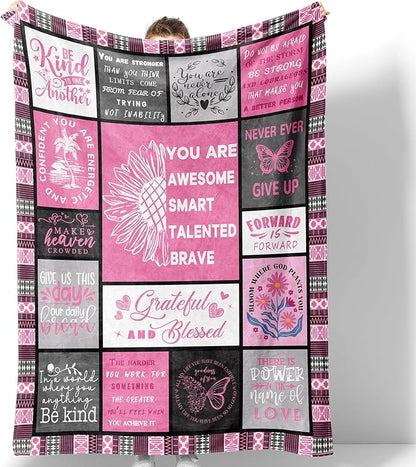 Gifts for Son Blanket, “Daily Reminders”, From Mom Dad, Birthday, Graduation, Christmas, Everyday Encouragement, Inspirational Motivational