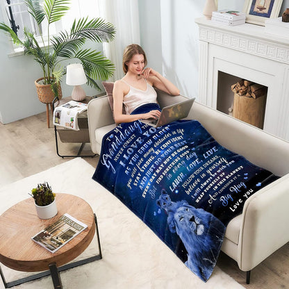 Gifts for Granddaughter Blanket, “Never Forget That I Love You As You Grow Older”, From Grandparents, Birthday Christmas Graduation, Inspirational