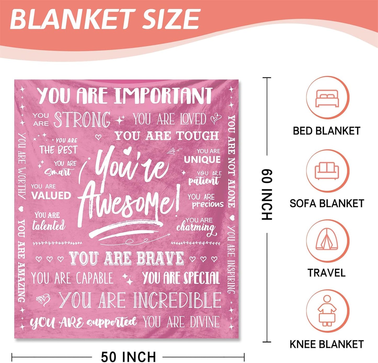 Blanket for Son Gifts, “You’re Awesome!”, From Mom Dad, Birthday, Graduation, Christmas, Everyday Encouragement, Inspirational
