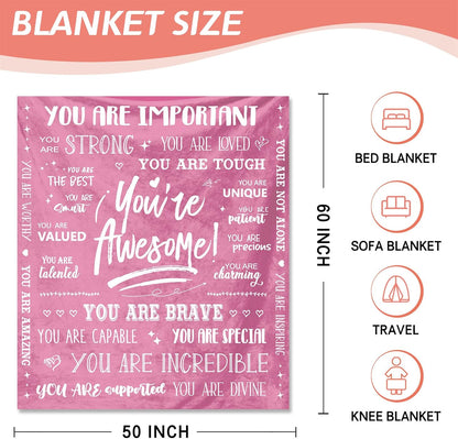 Blanket for Son Gifts, “You’re Awesome!”, From Mom Dad, Birthday, Graduation, Christmas, Everyday Encouragement, Inspirational