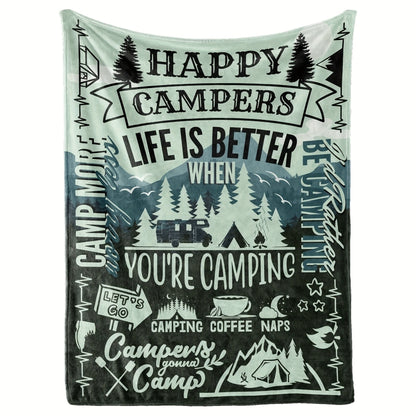 Gifts for Campers Blanket - Life Is Better When You're Camping - From Family Friends, Birthday Christmas Holiday, Inspirational Motivational