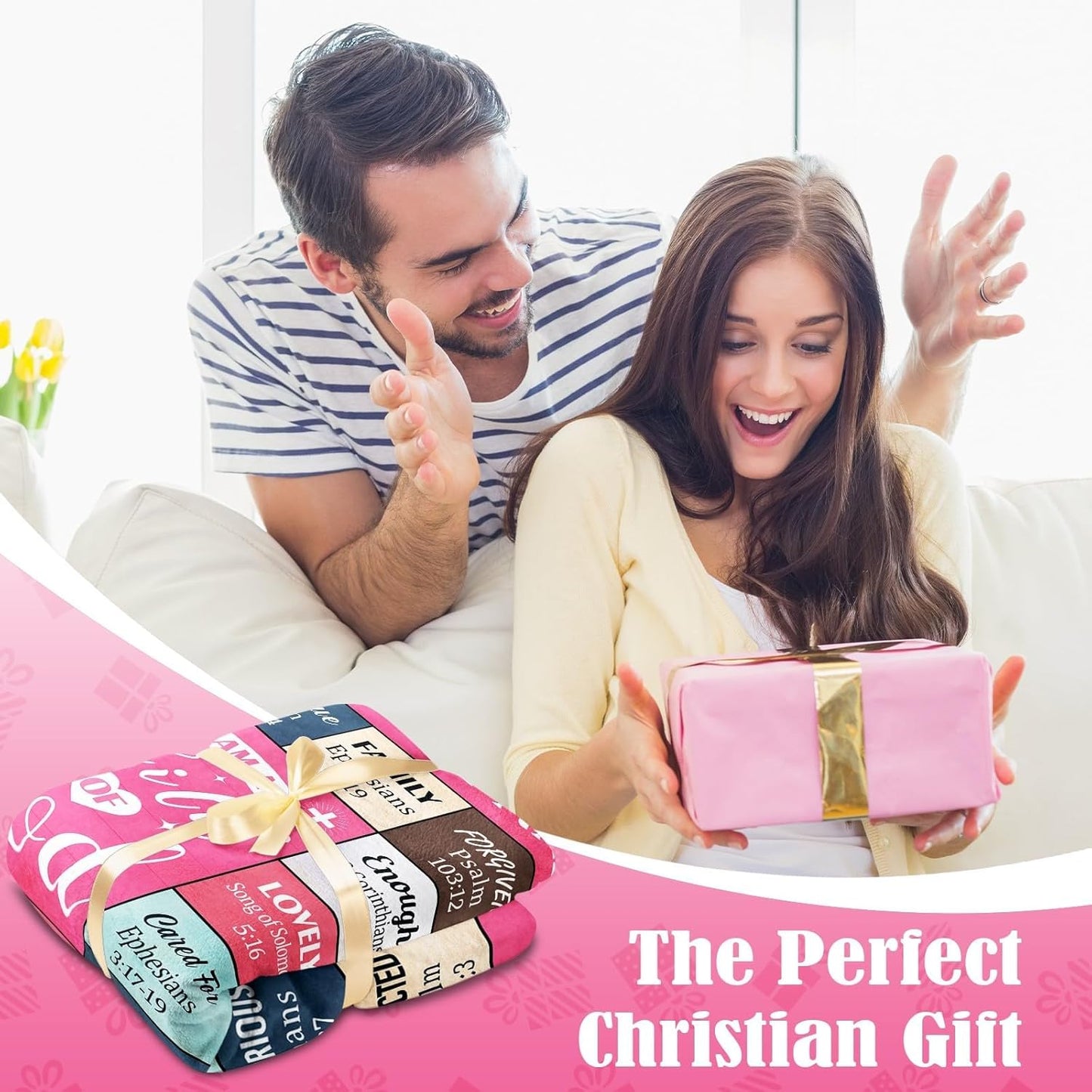 Blanket for Daughter Gifts, “I Am a Child of God”, From Mom Dad, Birthday, Christmas, Everyday Encouragement, Inspirational Theme