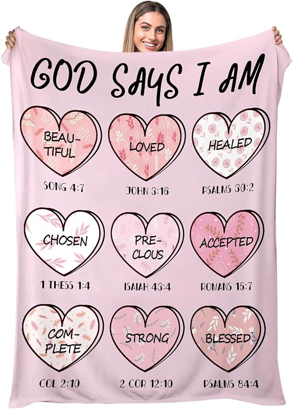 Blanket for Son Gifts, “Every Day God thinks of you, Every hour God looks after you, Every Minute God cares for you, Because every second He loves you”, From Mom Dad, Birthday, Christmas, Graduation, Everyday Encouragement, Inspirational