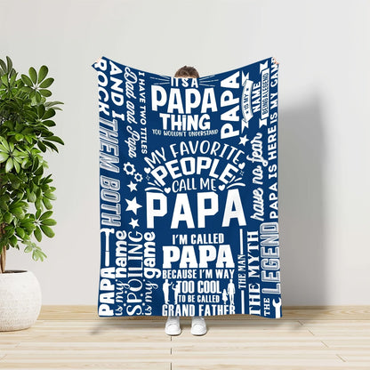 Blanket for Papa Gifts - My Favorite People Call Me Papa - From Children Grandchildren, Birthday Christmas Holiday, Inspirational Motivational