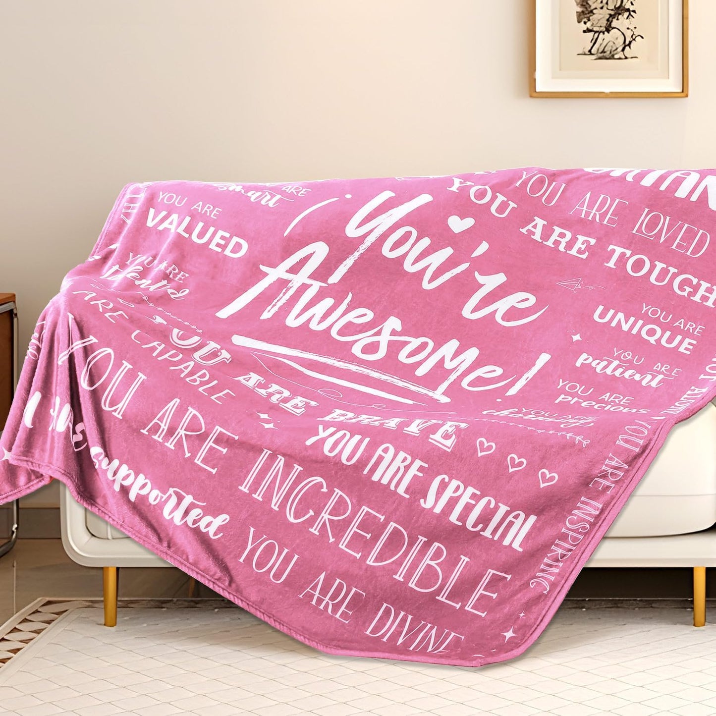 Blanket for Son Gifts, “You’re Awesome!”, From Mom Dad, Birthday, Graduation, Christmas, Everyday Encouragement, Inspirational